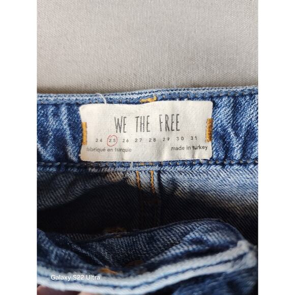 We The Free Womens Denim Skirt Size 25 Button Fly Distressed Mini - Picture 3 of 9